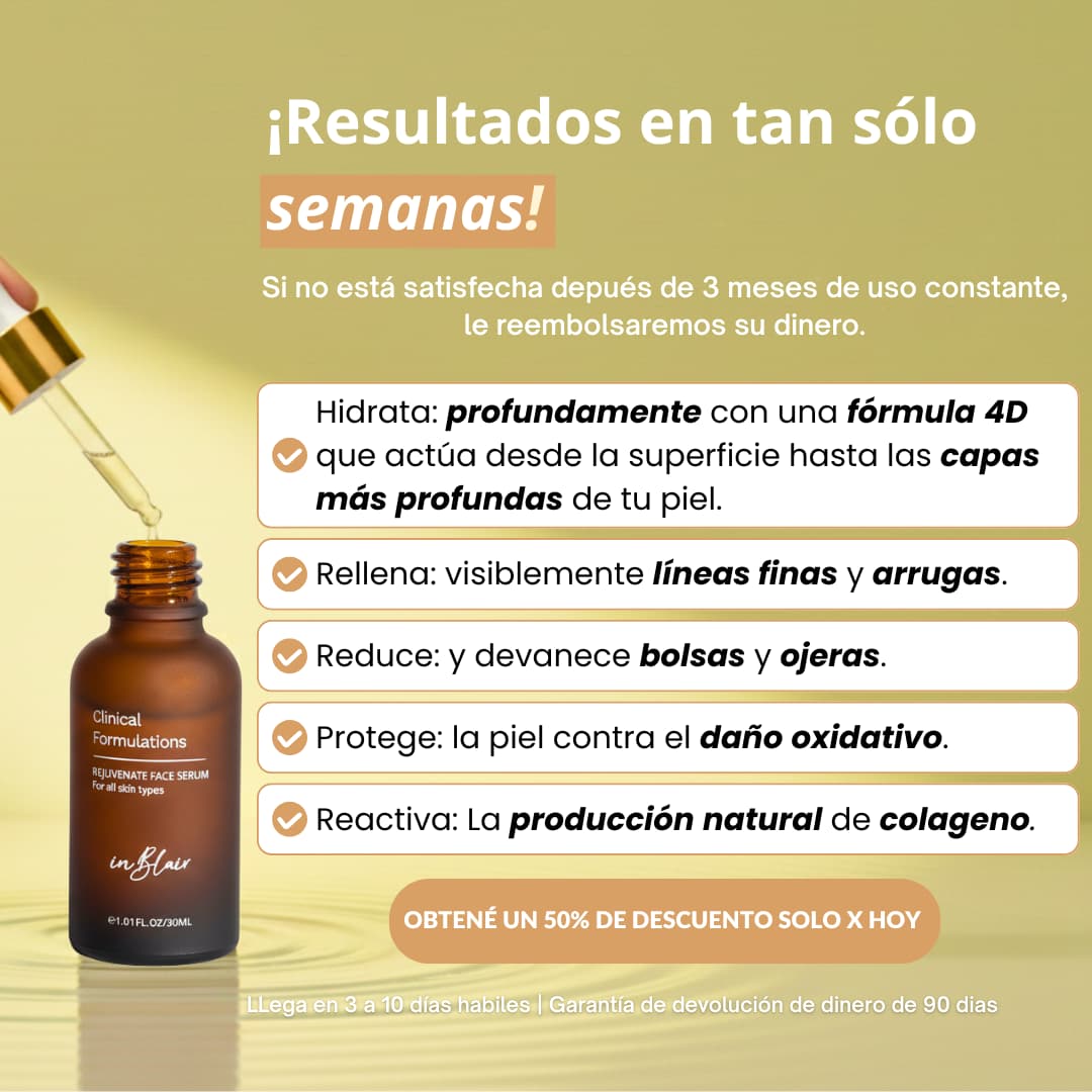 Sérum Rejuvenecedor - Desvanece Arrugas, Manchas & Signos de la Edad